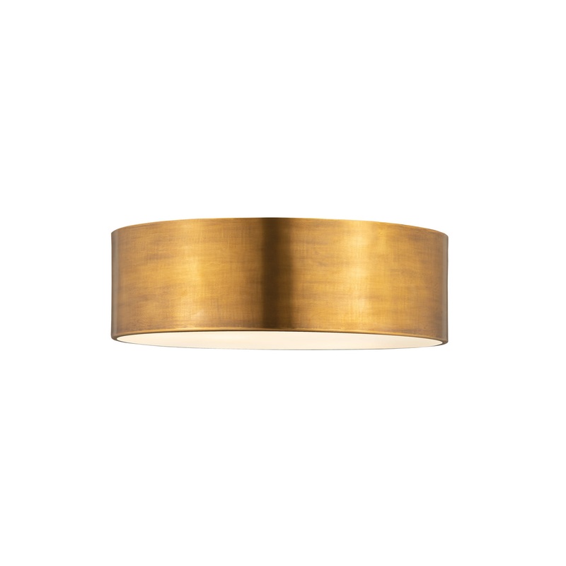 Z-Lite 2302F3-RB Harley Three Light Flush Mount, Rubbed Brass