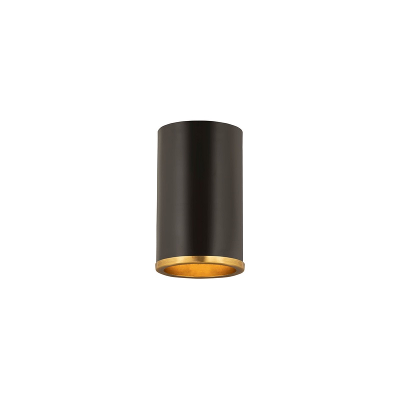 Z-Lite 2303F1-MB-RB Arlo One Light Flush Mount, Matte Black / Rubbed Brass