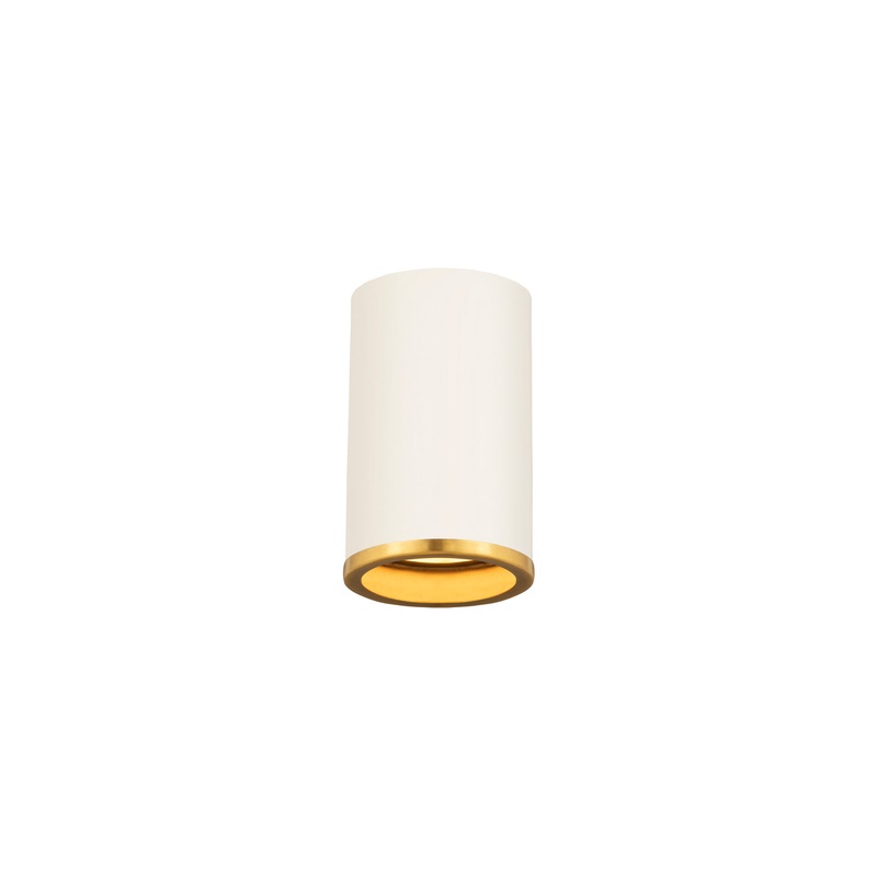 Z-Lite 2303F1-MW-RB Arlo One Light Flush Mount, Matte White / Rubbed Brass