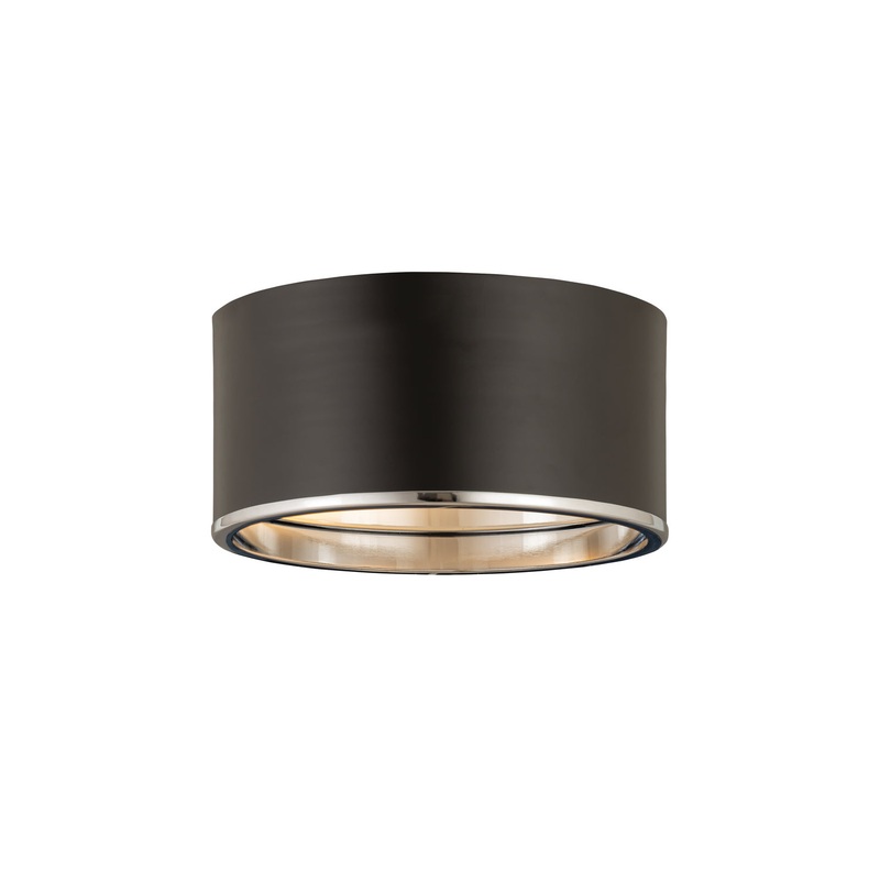 Z-Lite 2303F2-MB-CH Arlo Two Light Flush Mount, Matte Black / Chrome