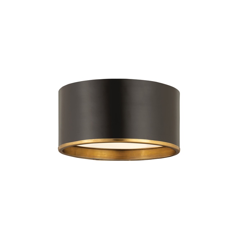 Z-Lite 2303F2-MB-RB Arlo Two Light Flush Mount, Matte Black / Rubbed Brass