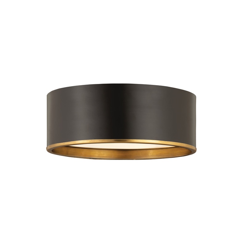 Z-Lite 2303F3-MB-RB Arlo Three Light Flush Mount, Matte Black / Rubbed Brass