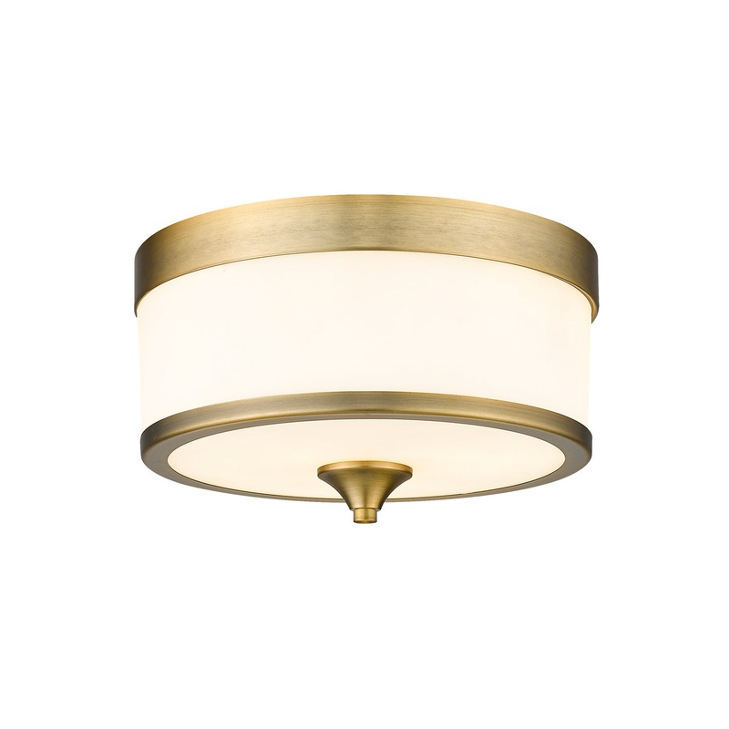Z-Lite 307F-HBR Cosmopolitan Three Light Flush Mount, Heritage Brass
