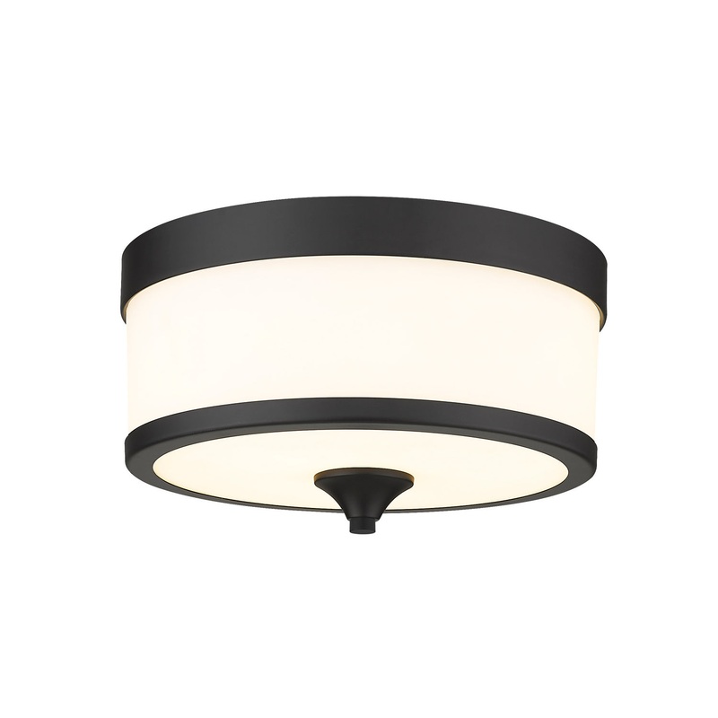 Z-Lite 307F-MB Cosmopolitan Three Light Flush Mount, Matte Black