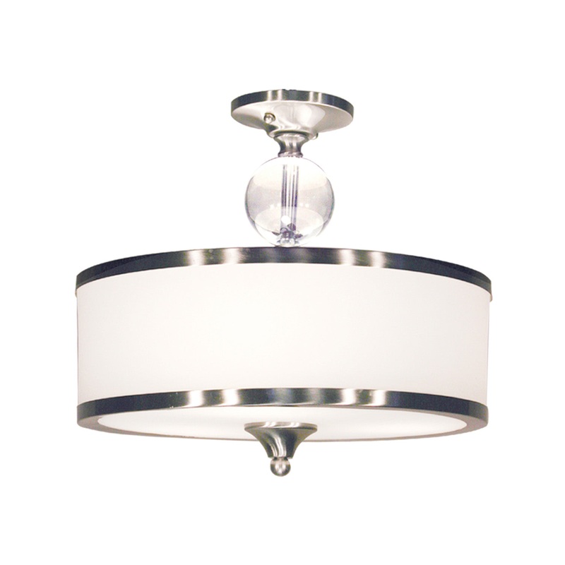 Z-Lite 308SF-BN Cosmopolitan Three Light Semi Flush Mount, Brushed Nickel
