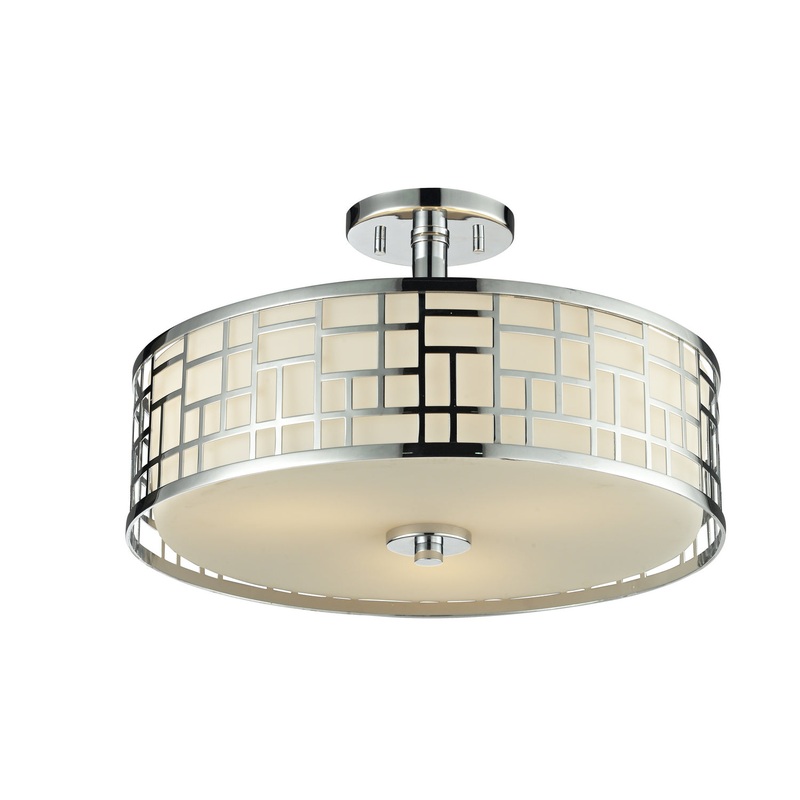 Z-Lite 328-SF16-CH Elea Three Light Semi Flush Mount, Chrome
