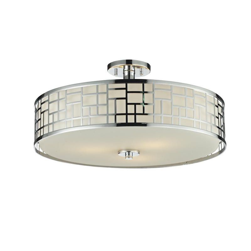 Z-Lite 328-SF20-CH Elea Three Light Semi Flush Mount, Chrome