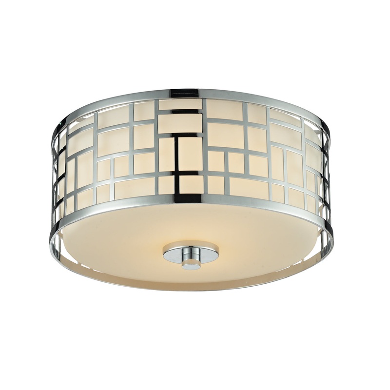 Z-Lite 328F12-CH Elea Two Light Flush Mount, Chrome