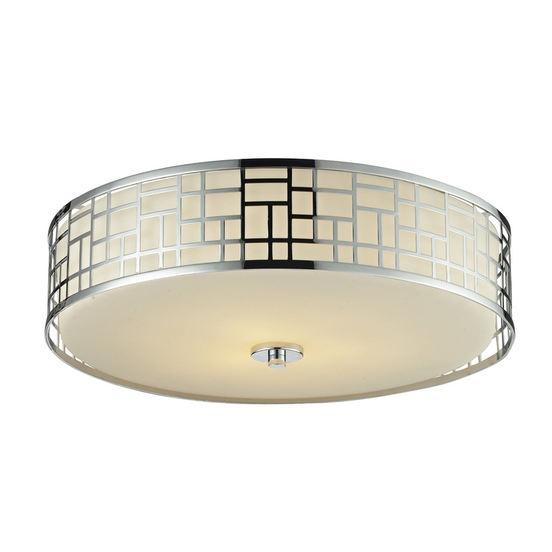 Z-Lite 328F20-CH Elea Three Light Flush Mount, Chrome