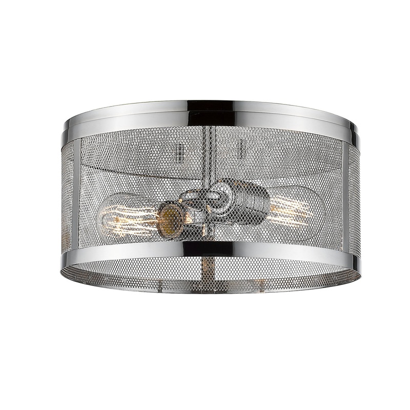 Z-Lite 331F12-CH Meshsmith Two Light Flush Mount, Chrome