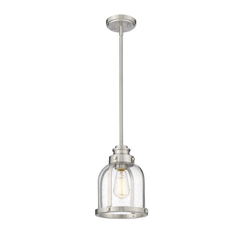 Z-Lite 337MP-BN Burren One Light Mini Pendant, Brushed Nickel