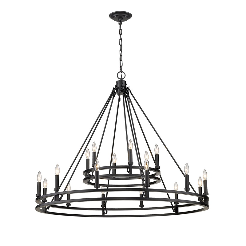 Z-Lite 4005-18MB Dennison 18 Light Chandelier, Matte Black