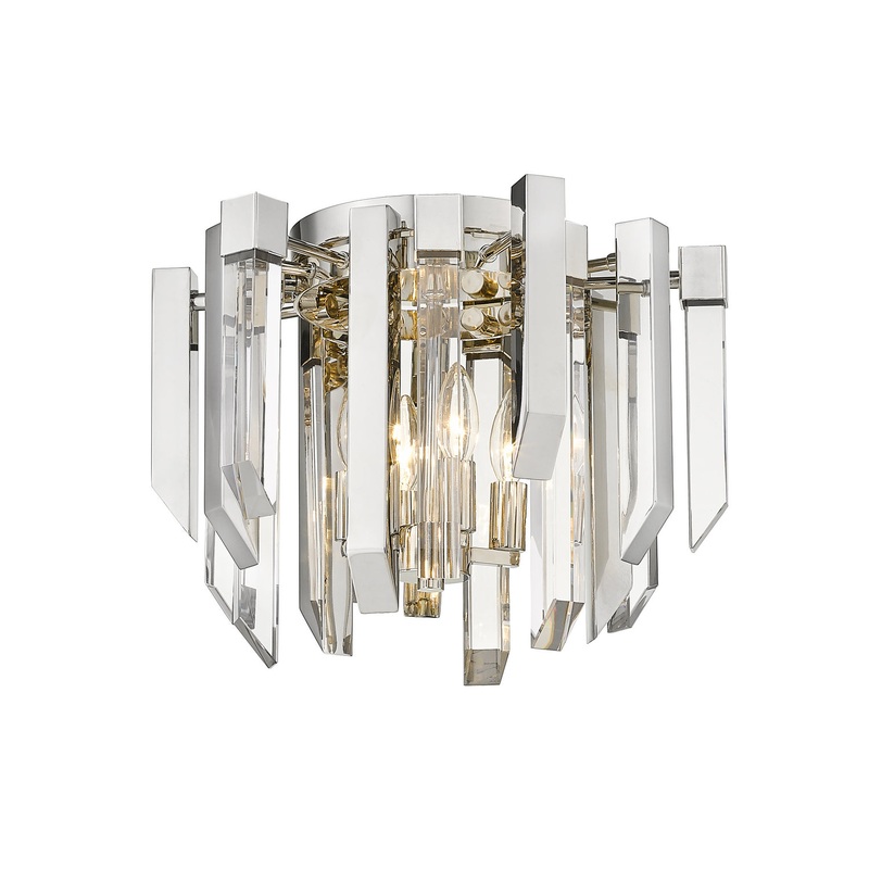 Z-Lite 4006F-PN Bova Four Light Flush Mount, Polished Nickel