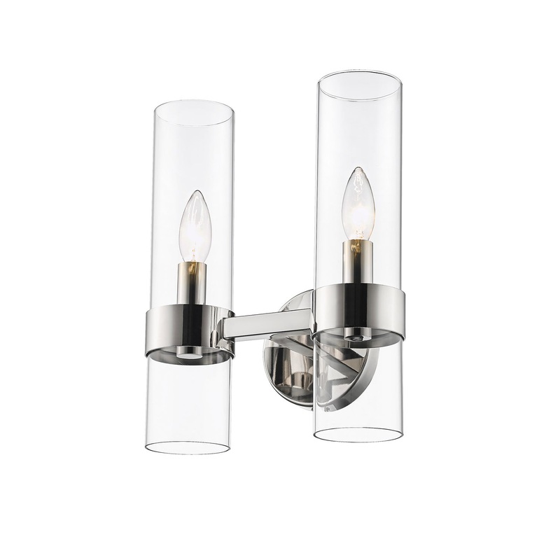 Z-Lite 4008-2S-PN Datus Two Light Wall Sconce, Polished Nickel
