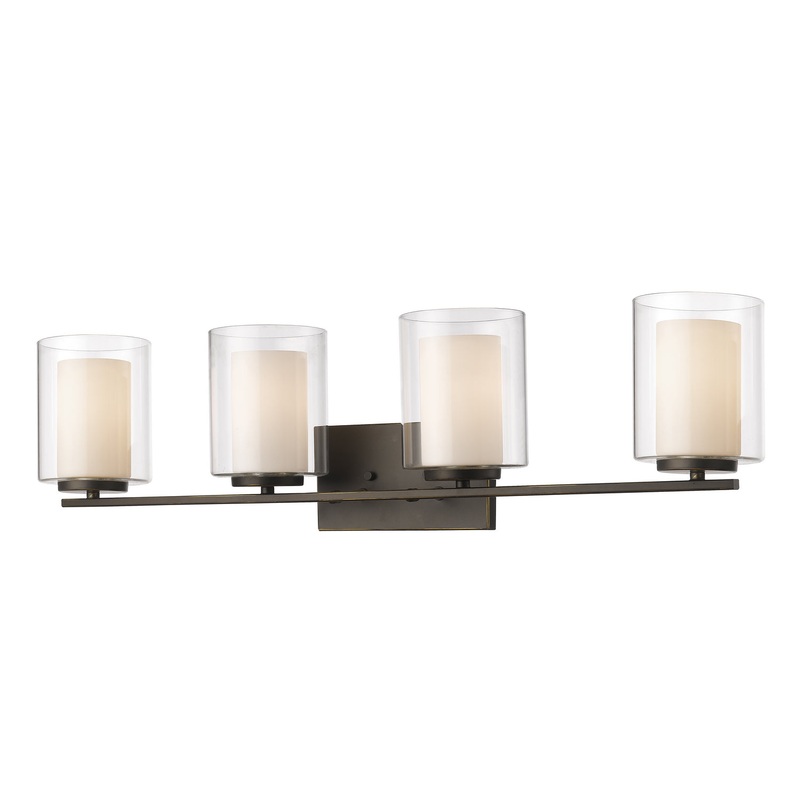 Z-Lite 426-4V-OB Willow Four Light Vanity, Olde Bronze