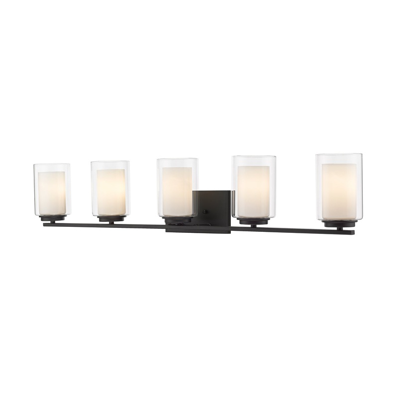 Z-Lite 426-5V-MB Willow Five Light Vanity, Matte Black