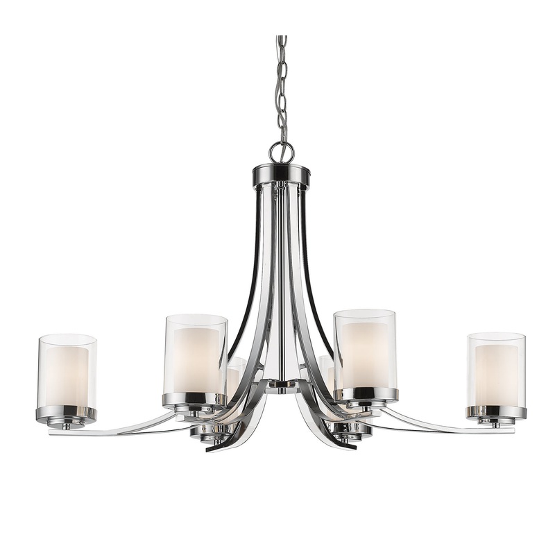 Z-Lite 426-6-CH Willow Six Light Chandelier, Chrome