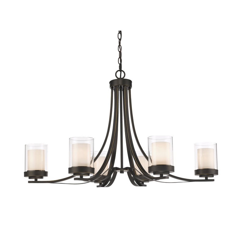 Z-Lite 426-6-OB Willow Six Light Chandelier, Olde Bronze