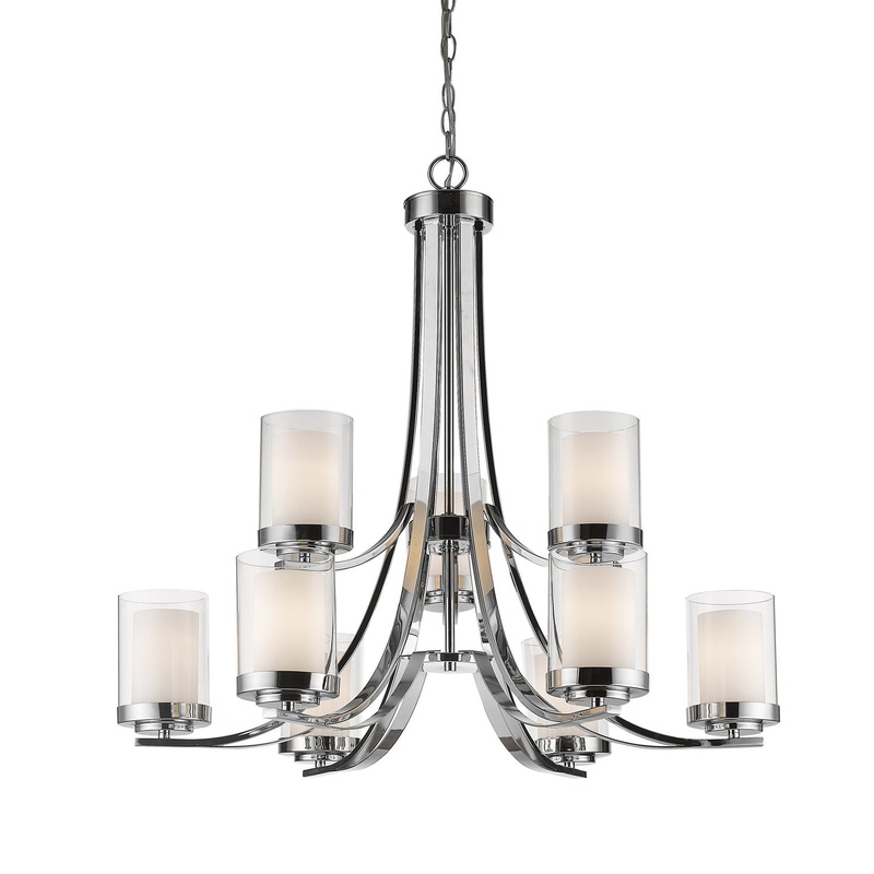 Z-Lite 426-9-CH Willow Nine Light Chandelier, Chrome