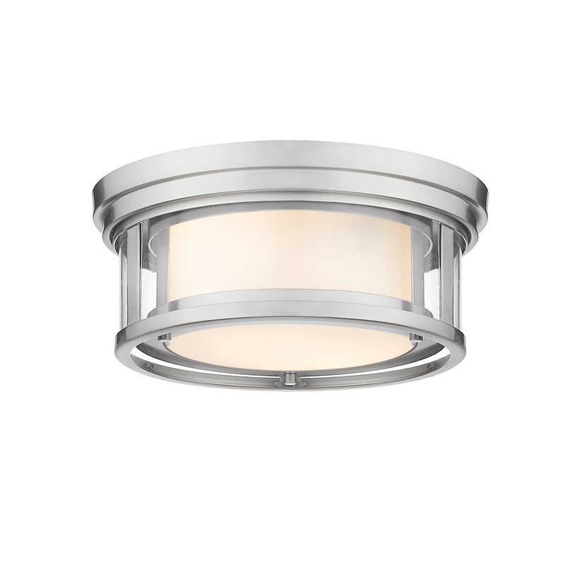 Z-Lite 426F12-BN Willow Two Light Flush Mount, Brushed Nickel