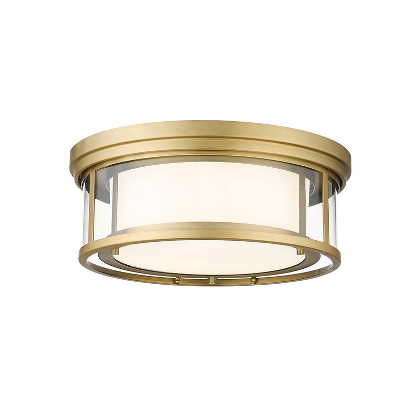 Z-Lite 426F16-OBR Willow Three Light Flush Mount, Olde Brass