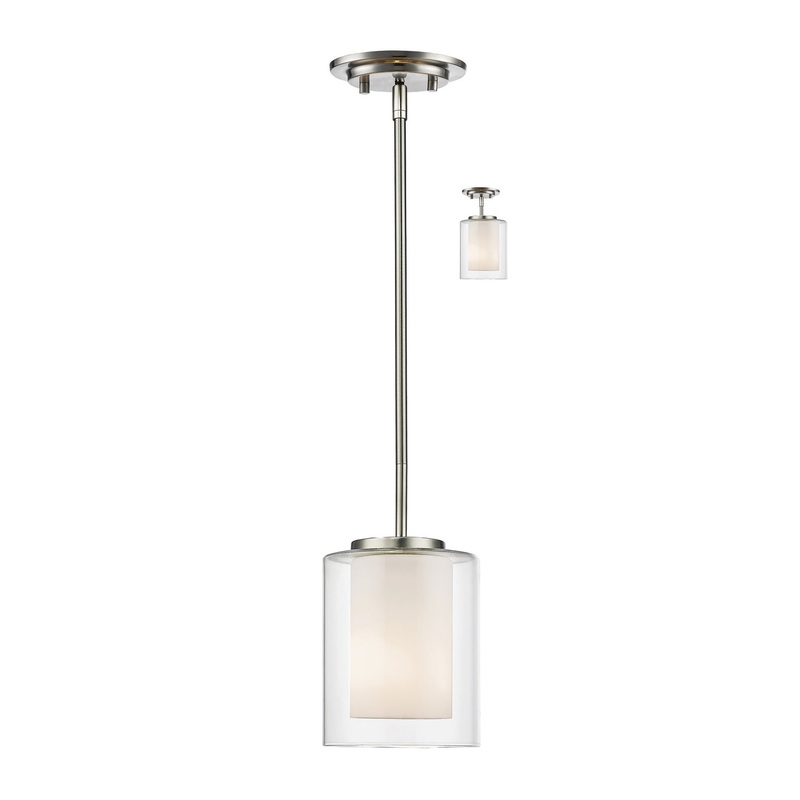 Z-Lite 426MP-BN Willow One Light Mini Pendant, Brushed Nickel
