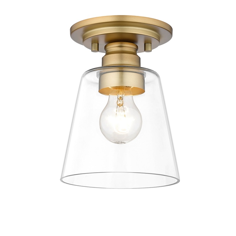 Z-Lite 428F1-OBR Annora One Light Flush Mount, Olde Brass