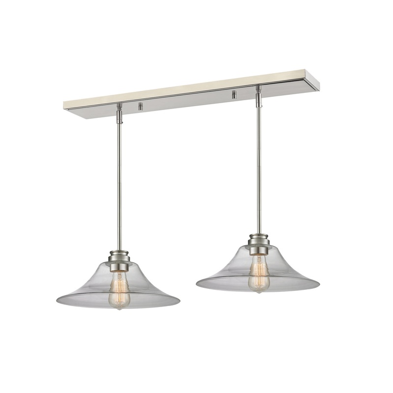 Z-Lite 428MP14-2BN Annora Two Light Island Pendant, Brushed Nickel