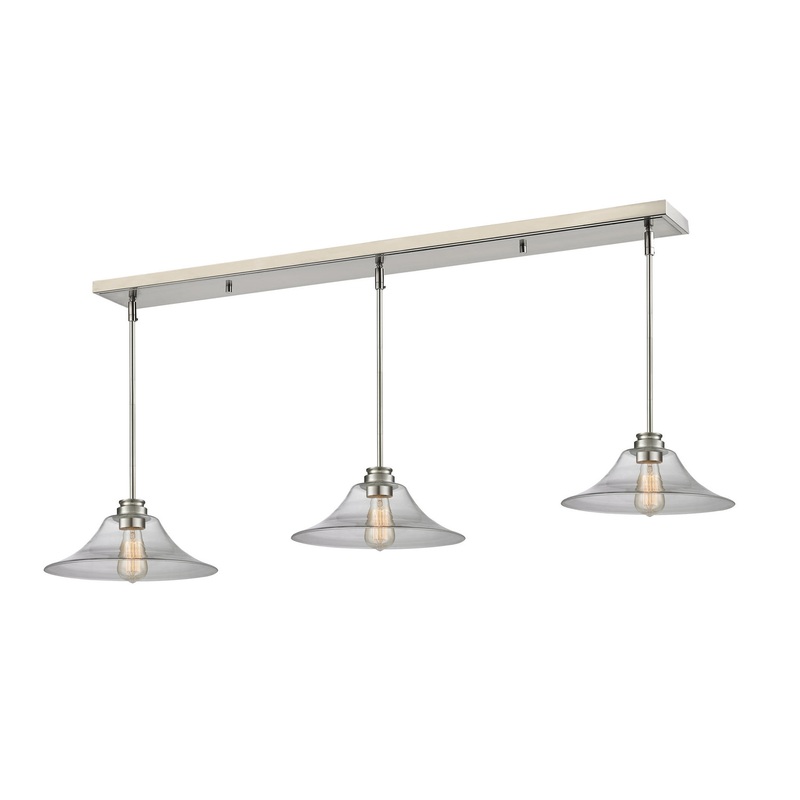 Z-Lite 428MP14-3BN Annora Three Light Island Pendant, Brushed Nickel