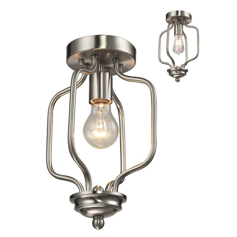 Z-Lite 434-12-BN Cardinal One Light Flush Mount, Brushed Nickel