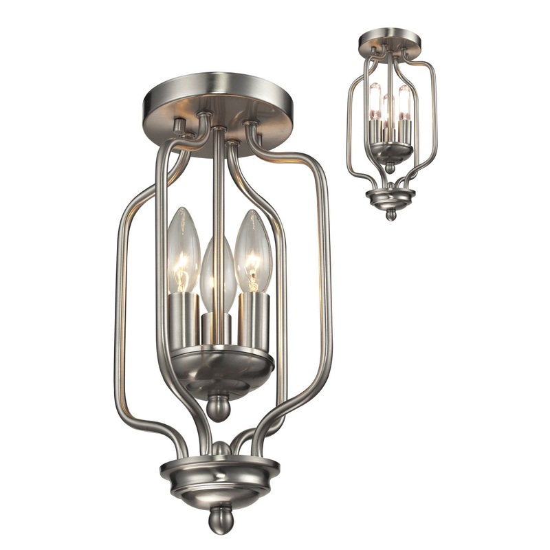 Z-Lite 434-14-BN Cardinal Three Light Flush Mount, Brushed Nickel