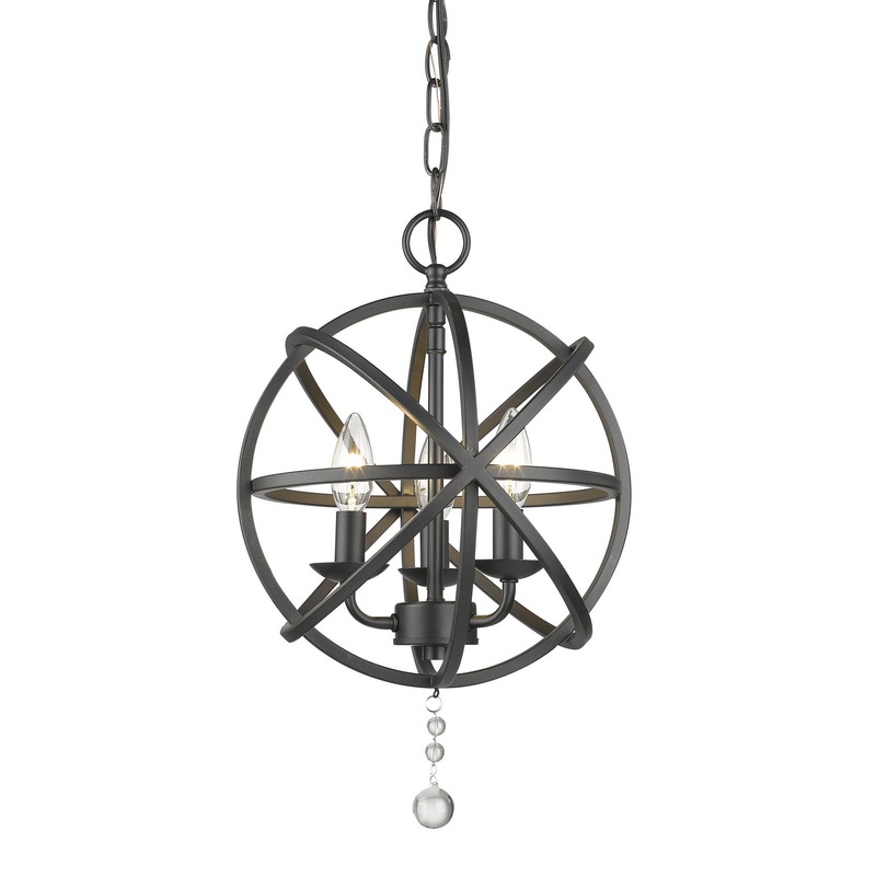 Z-Lite 458-12MB Tull Three Light Chandelier, Matte Black