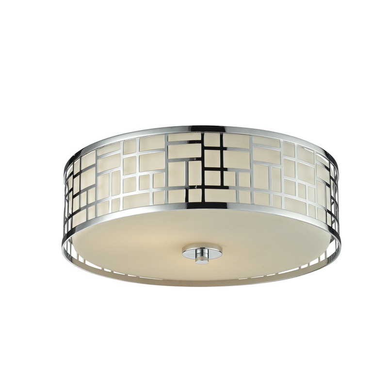 Z-Lite 328F16-CH Elea Three Light Flush Mount, Chrome