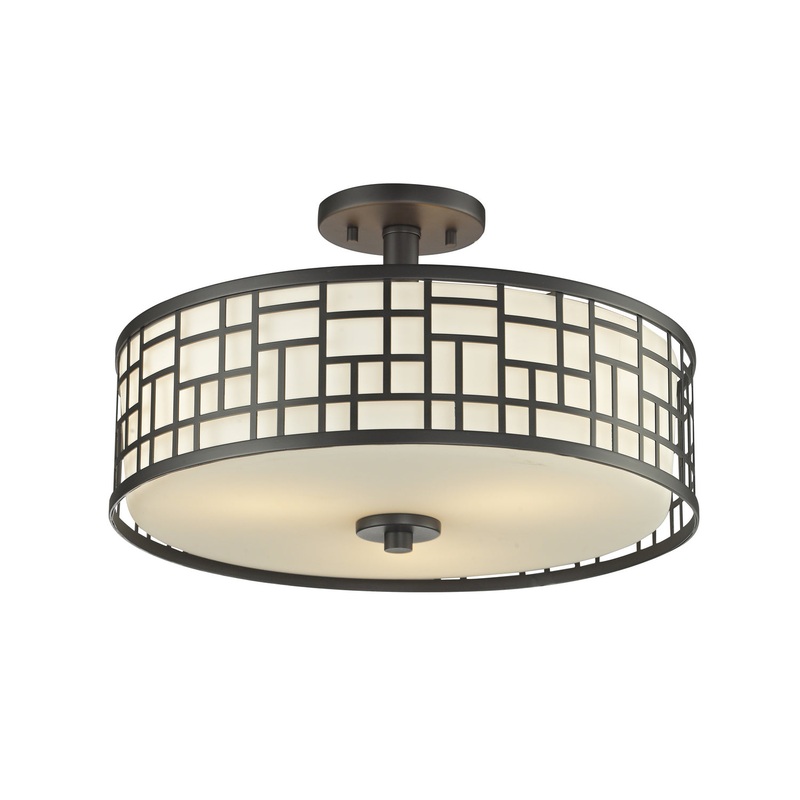Z-Lite 329-SF16-BRZ Elea Three Light Semi Flush Mount, Bronze