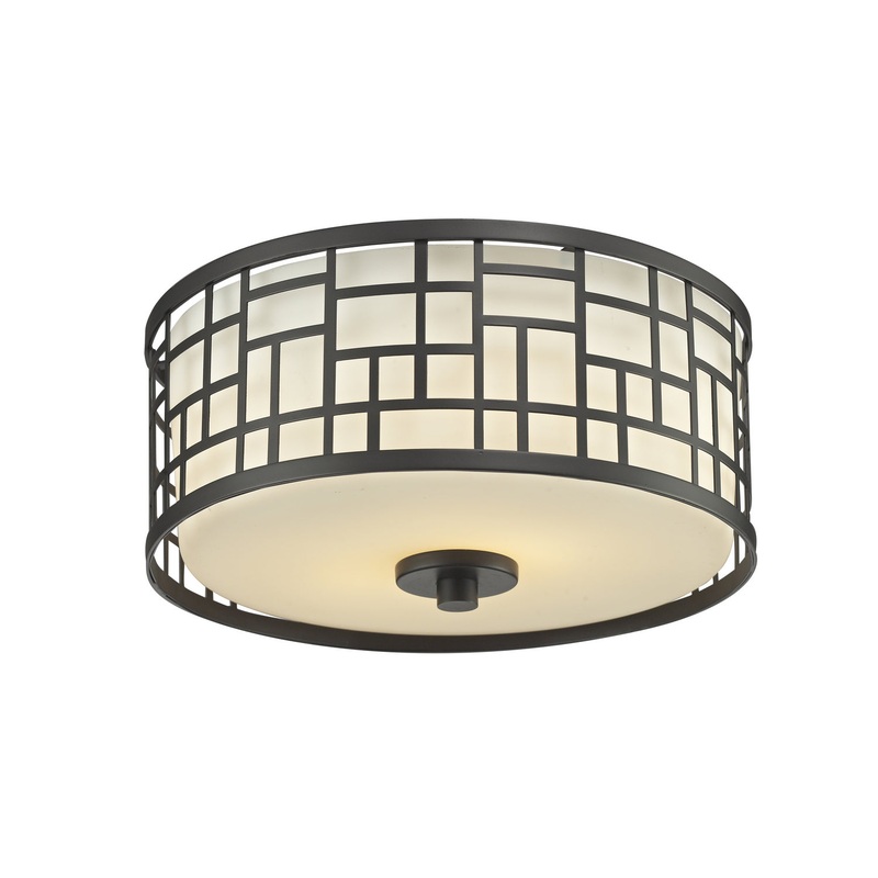 Z-Lite 329F12-BRZ Elea Two Light Flush Mount, Bronze