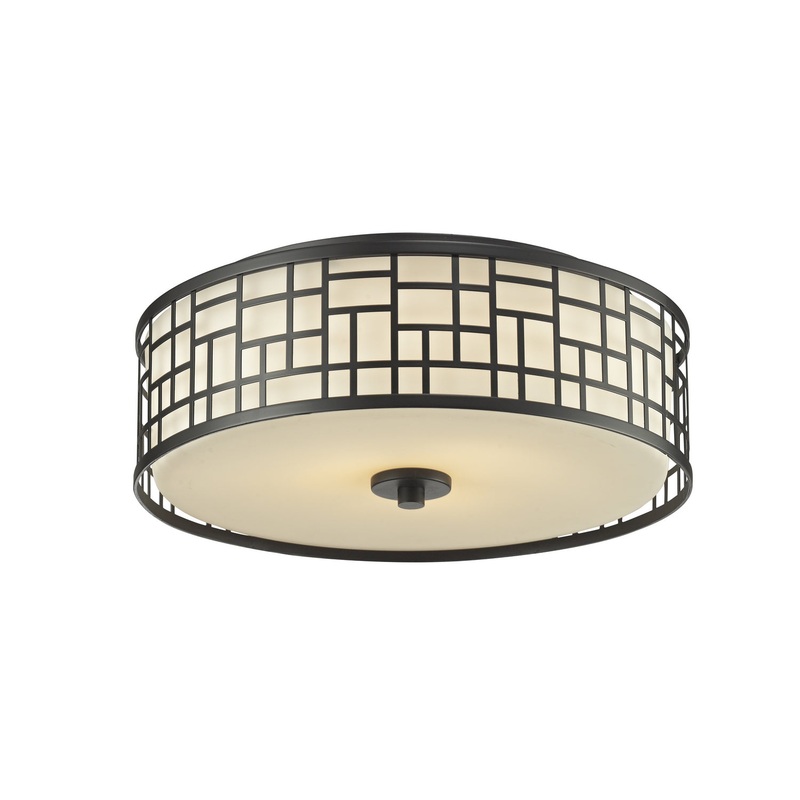 Z-Lite 329F16-BRZ Elea Three Light Flush Mount, Bronze