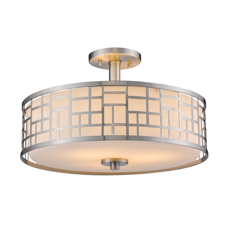 Z-Lite 330-SF16-BN Elea Three Light Semi Flush Mount, Brushed Nickel