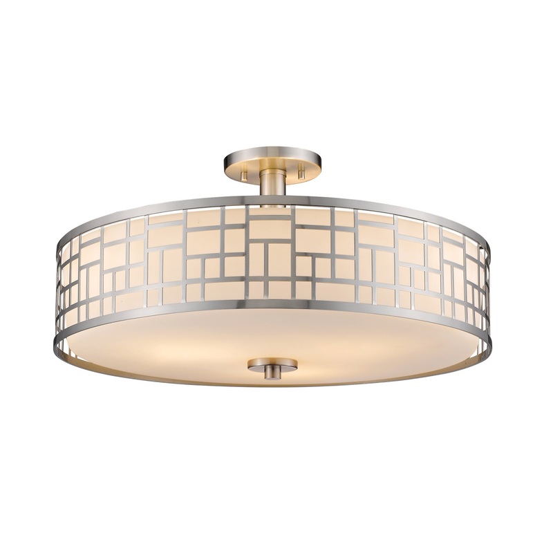 Z-Lite 330-SF20-BN Elea Three Light Semi Flush Mount, Brushed Nickel