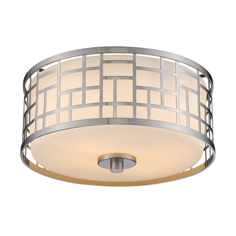 Z-Lite 330F12-BN Elea Two Light Flush Mount, Brushed Nickel