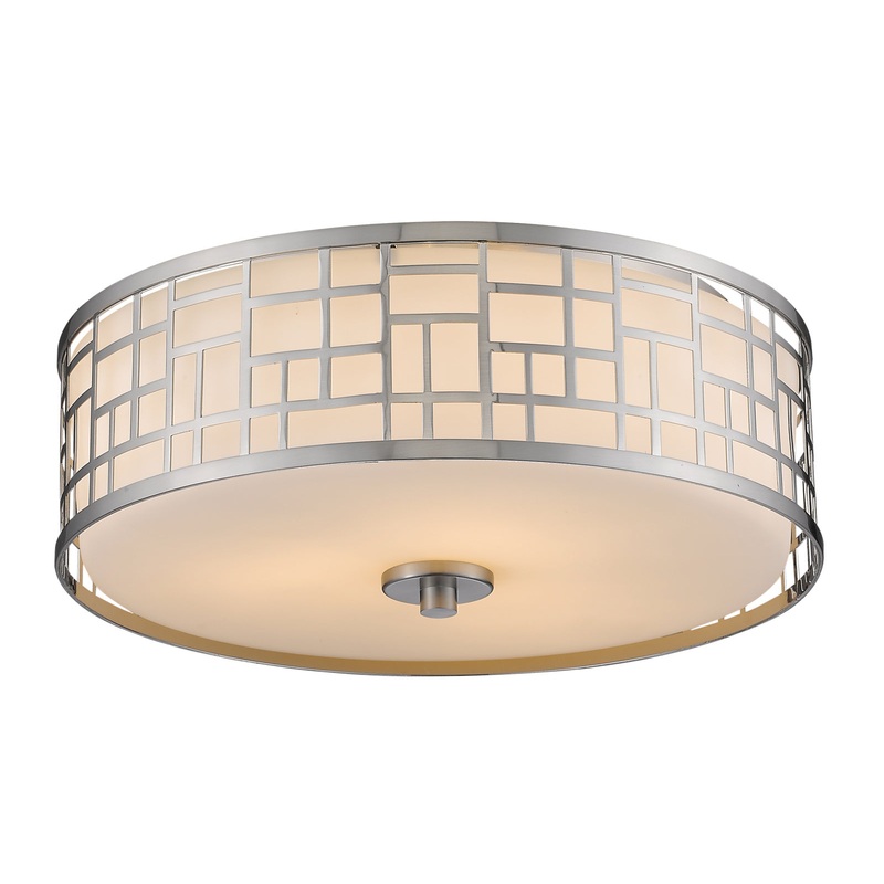 Z-Lite 330F16-BN Elea Three Light Flush Mount, Brushed Nickel