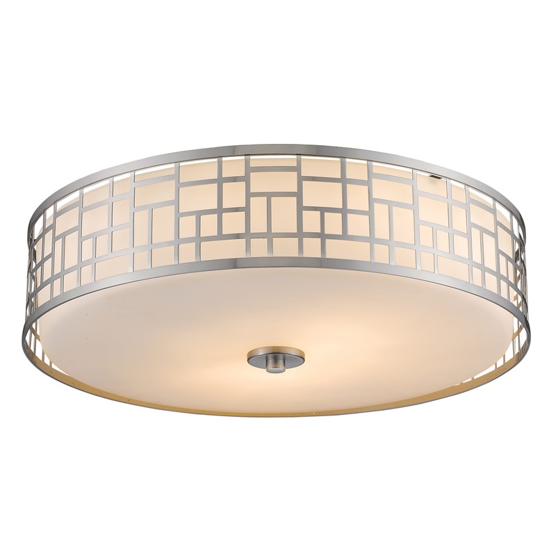 Z-Lite 330F20-BN Elea Three Light Flush Mount, Brushed Nickel