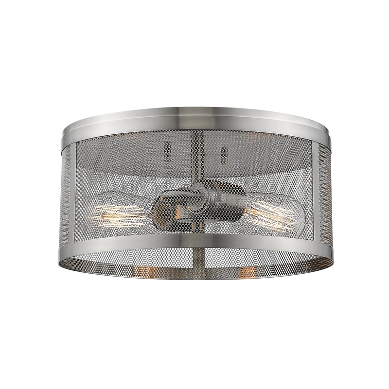 Z-Lite 331F12-BN Meshsmith Two Light Flush Mount, Brushed Nickel