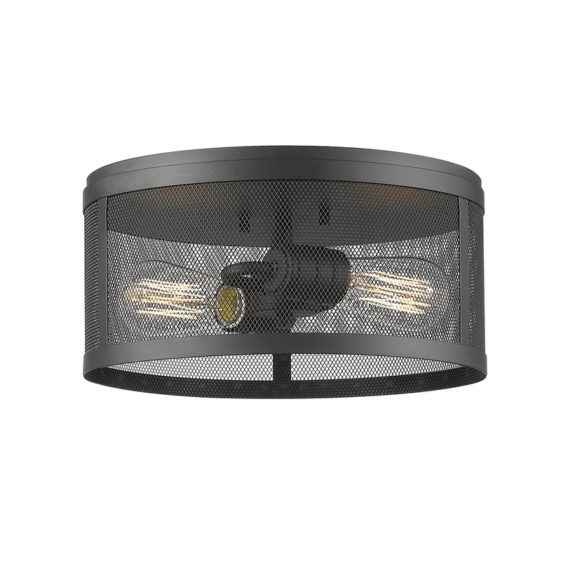 Z-Lite 331F12-BRZ Meshsmith Two Light Flush Mount, Bronze