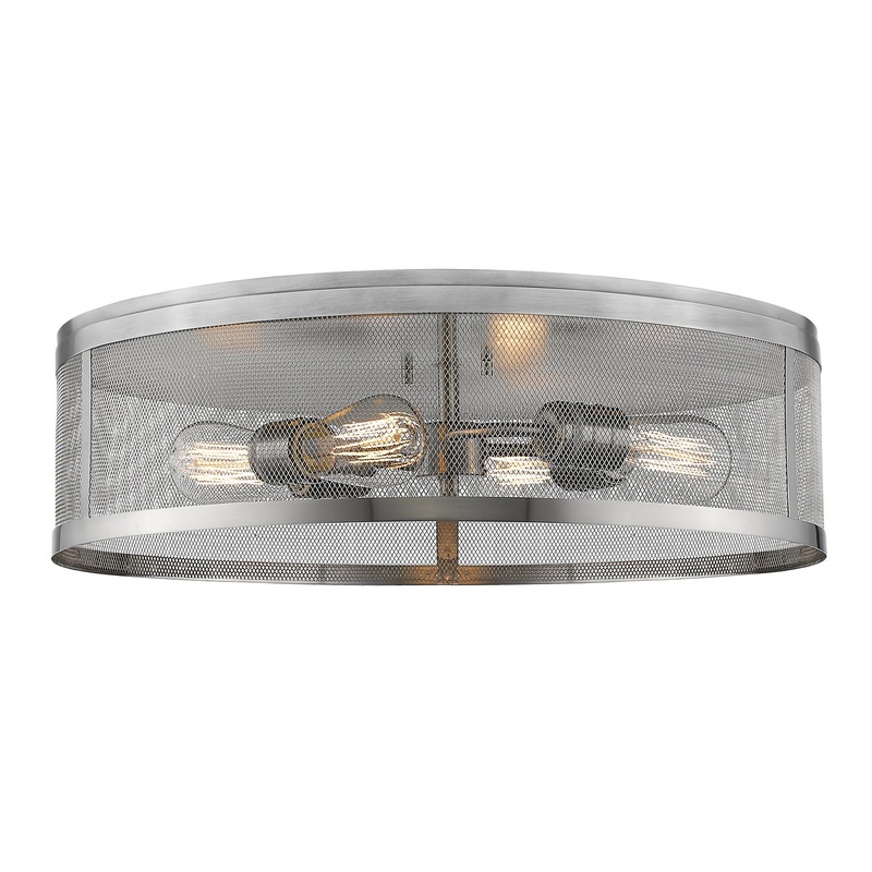 Z-Lite 331F21-BN Meshsmith Four Light Flush Mount, Brushed Nickel