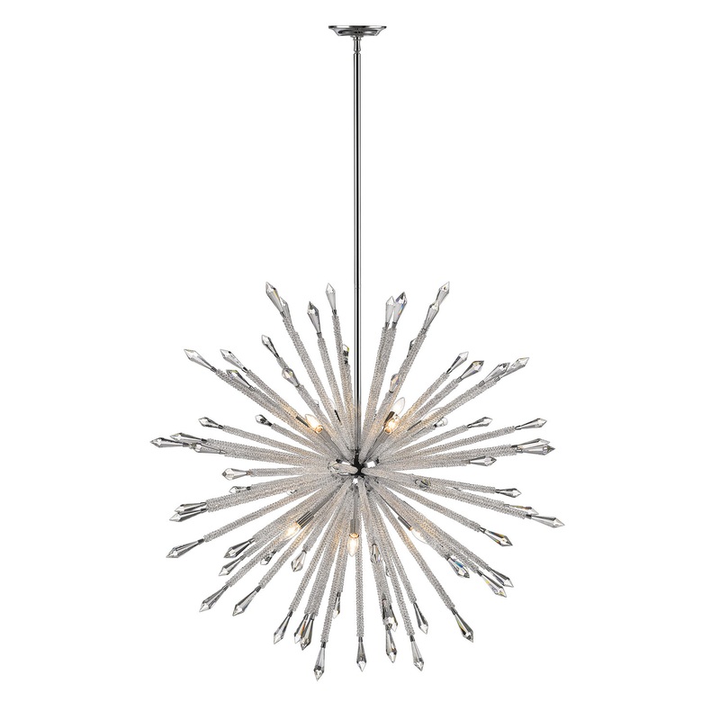 Z-Lite 4002-12 Soleia 12 Light Chandelier, Chrome