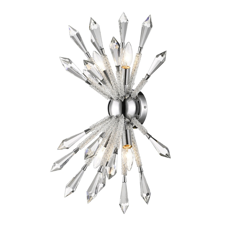 Z-Lite 4002-4S Soleia Four Light Wall Sconce, Chrome