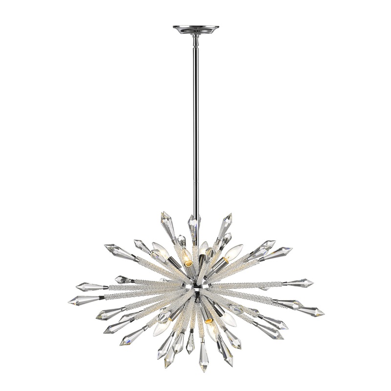 Z-Lite 4002-8B Soleia Eight Light Chandelier, Chrome