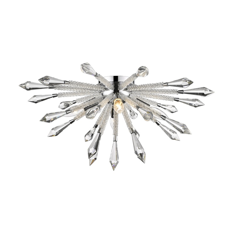 Z-Lite 4002F4 Soleia Four Light Flush Mount, Chrome