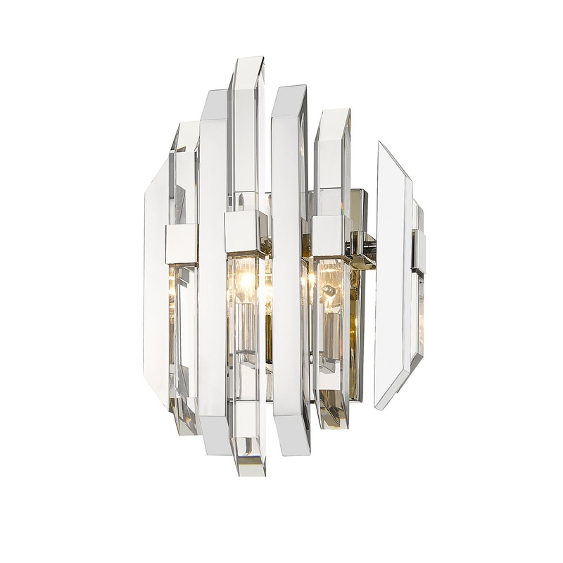 Z-Lite 4006S-PN Bova Two Light Wall Sconce, Polished Nickel