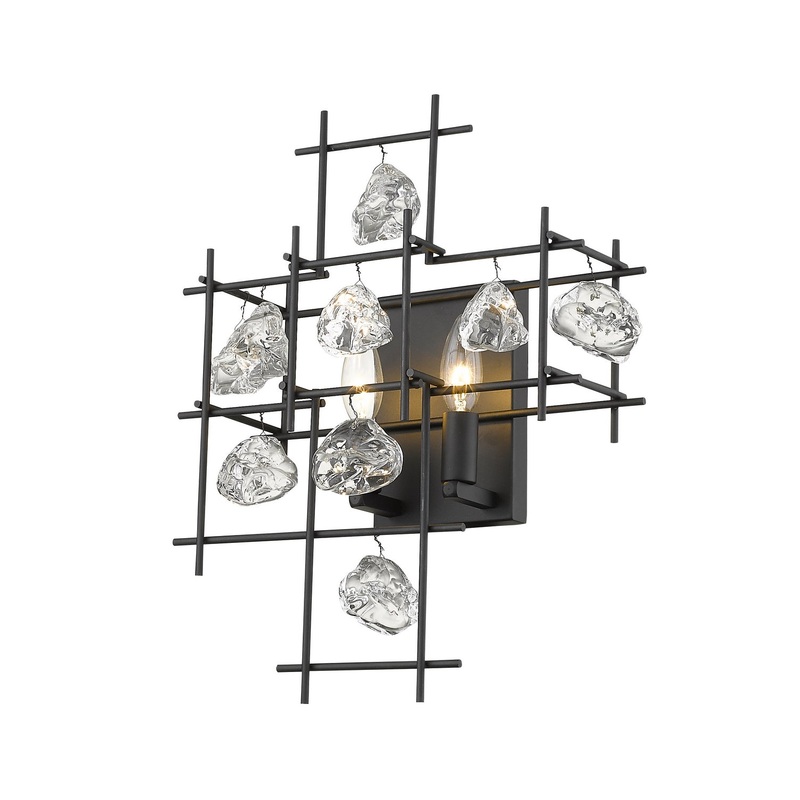 Z-Lite 4007S-MB Garroway Two Light Wall Sconce, Matte Black